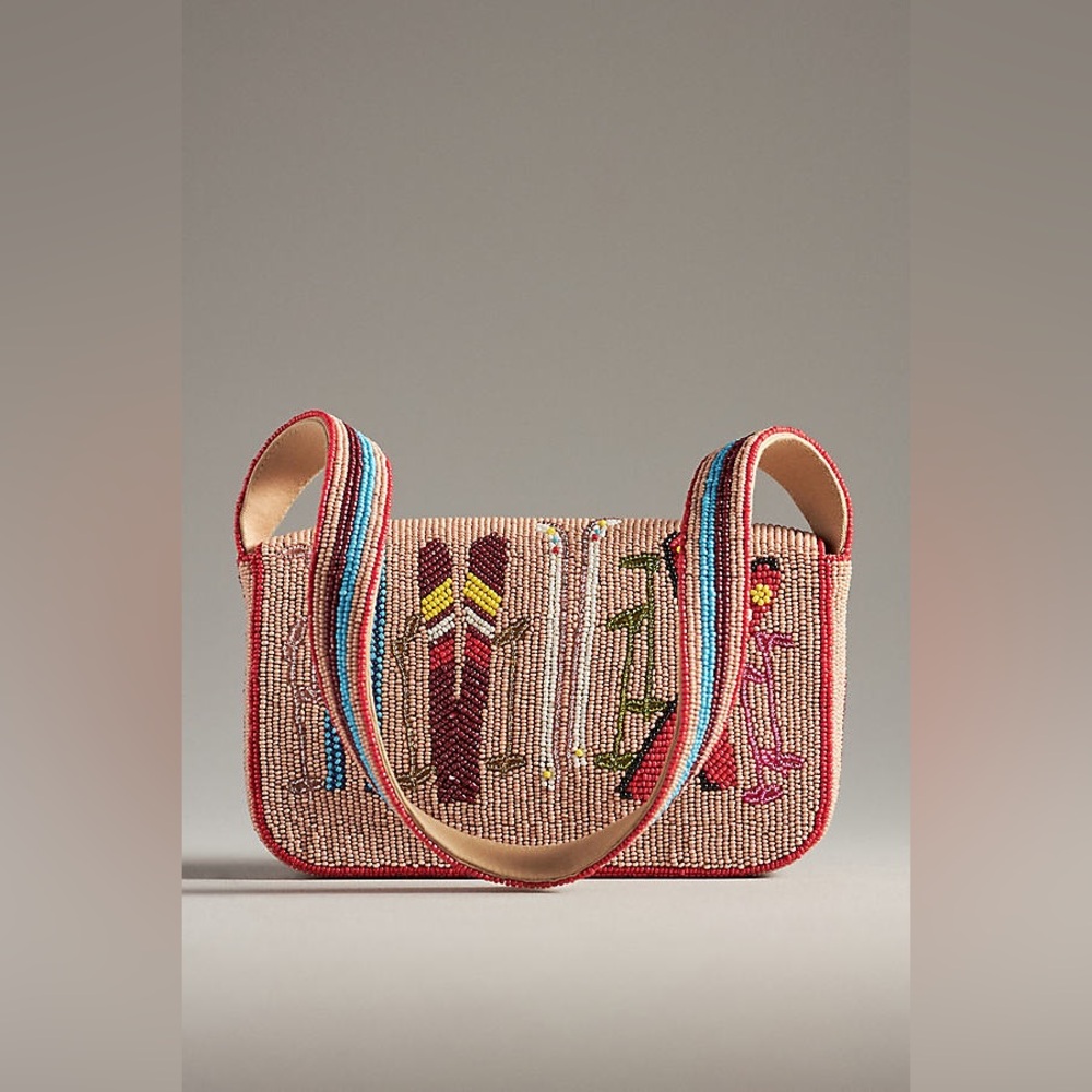 Anthropologie The Fiona Beaded Bag: Winter Icon Edition OG Ski - Picture 2 of 8